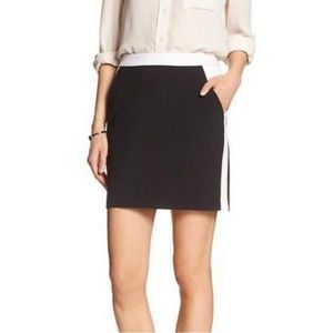 Banana Republic Black White Color Block Ponte Skirt NWT